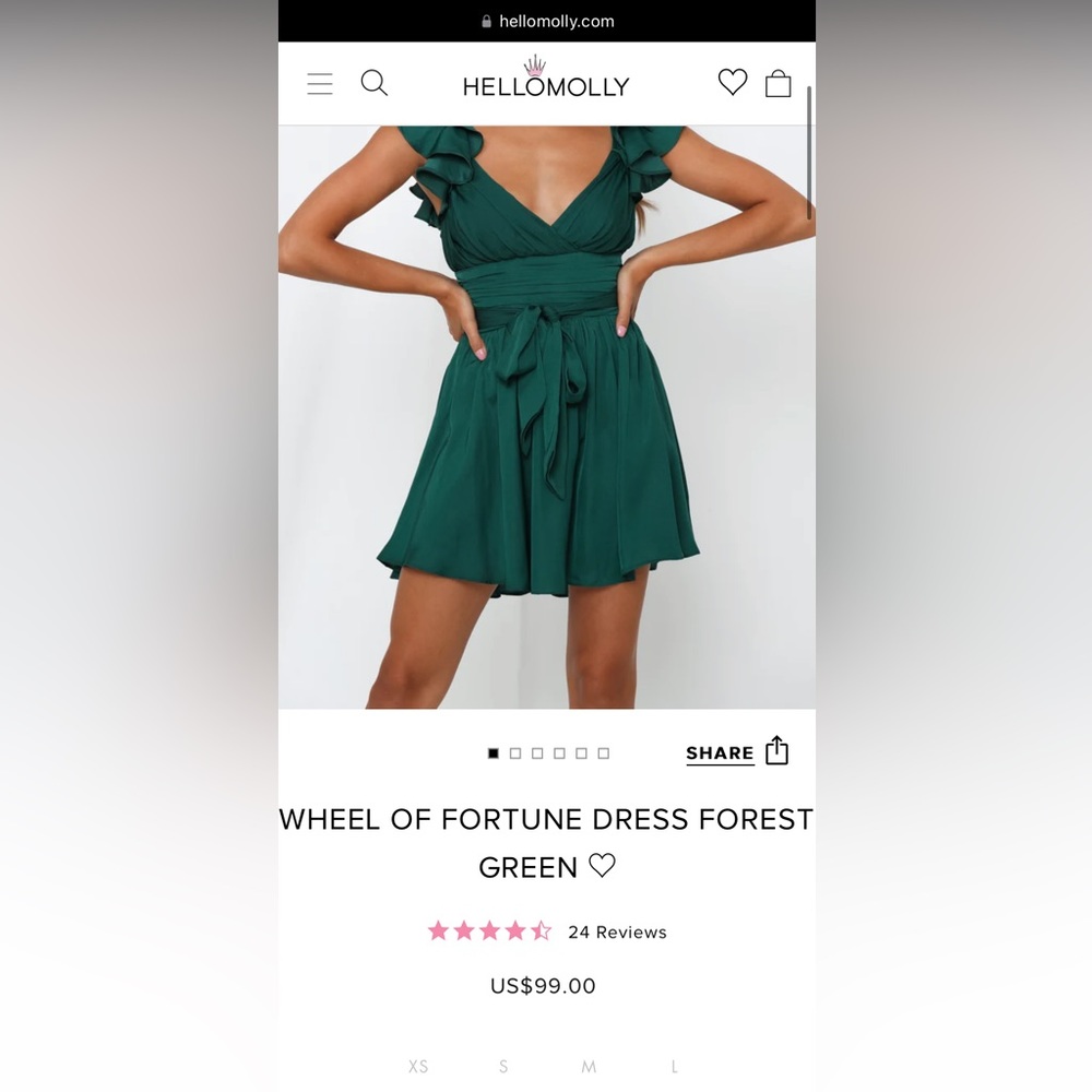 Hello Molly Wheel of Fortune Dress Forest Green